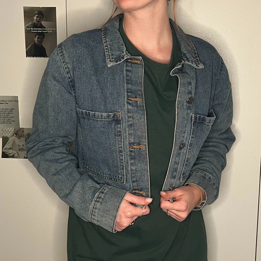 Cropped Denim Jacket - MudPie, Small